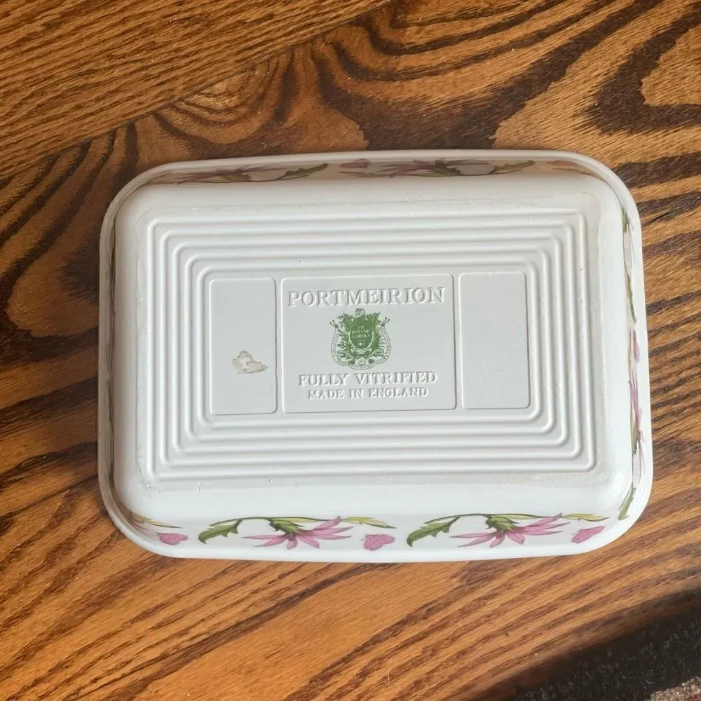 PORTMEIRION BOTANIC GARDEN DAISY LASAGNA DISH GREEN LAUREL BAND